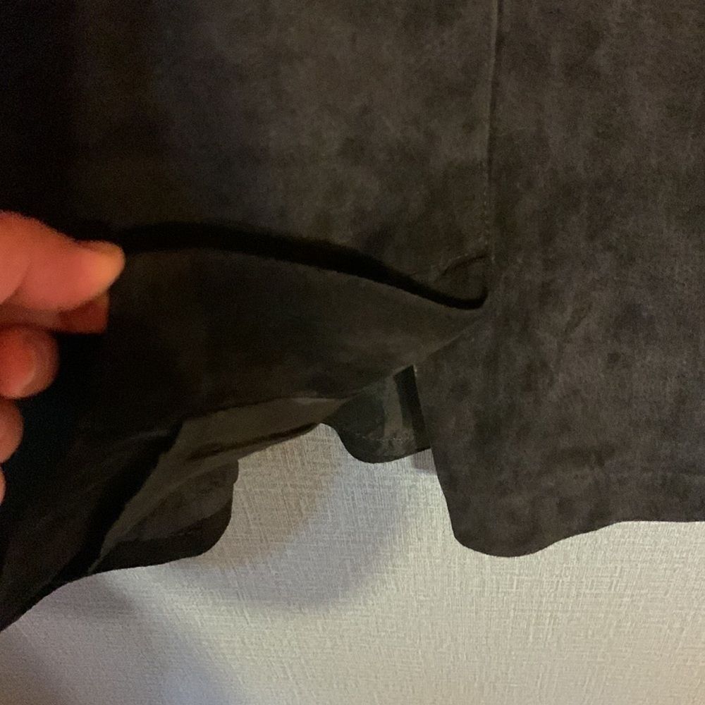 Authentic Suede Leather Vintage Black Leather Pencil Skirt Size 6/Small Classic - Picture 5 of 13